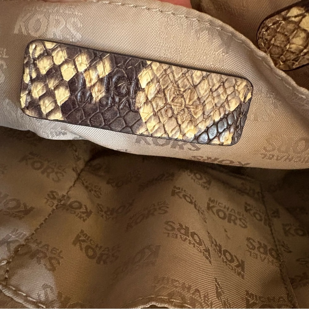 Michael Kors Snake Print Studded Large Tote Bag - Picture 10 of 10